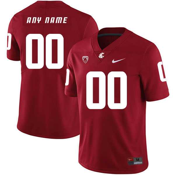 Mens Washington State Cougars Customized Red College Football Jersey